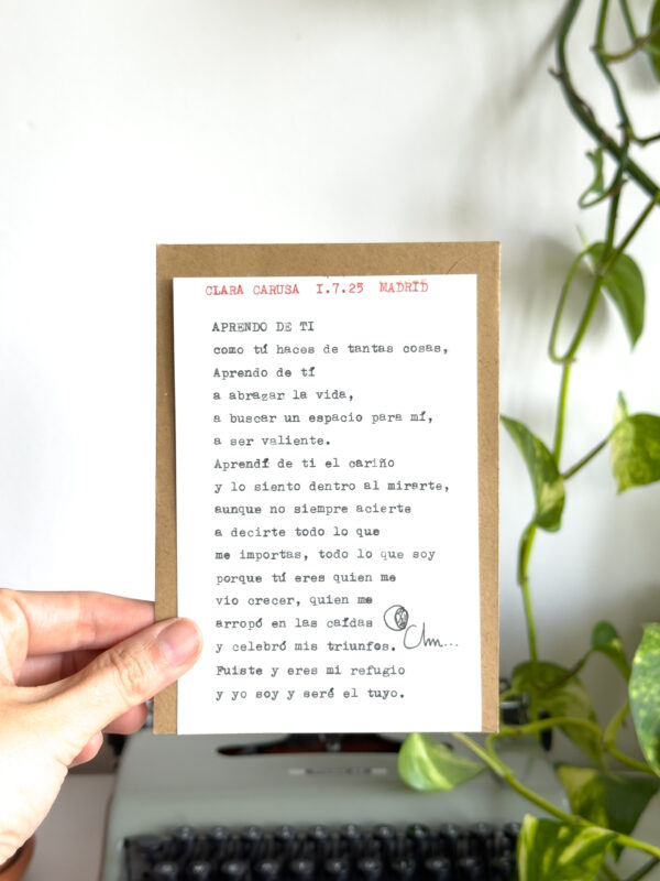 Poema personalizado - Clara Carusa